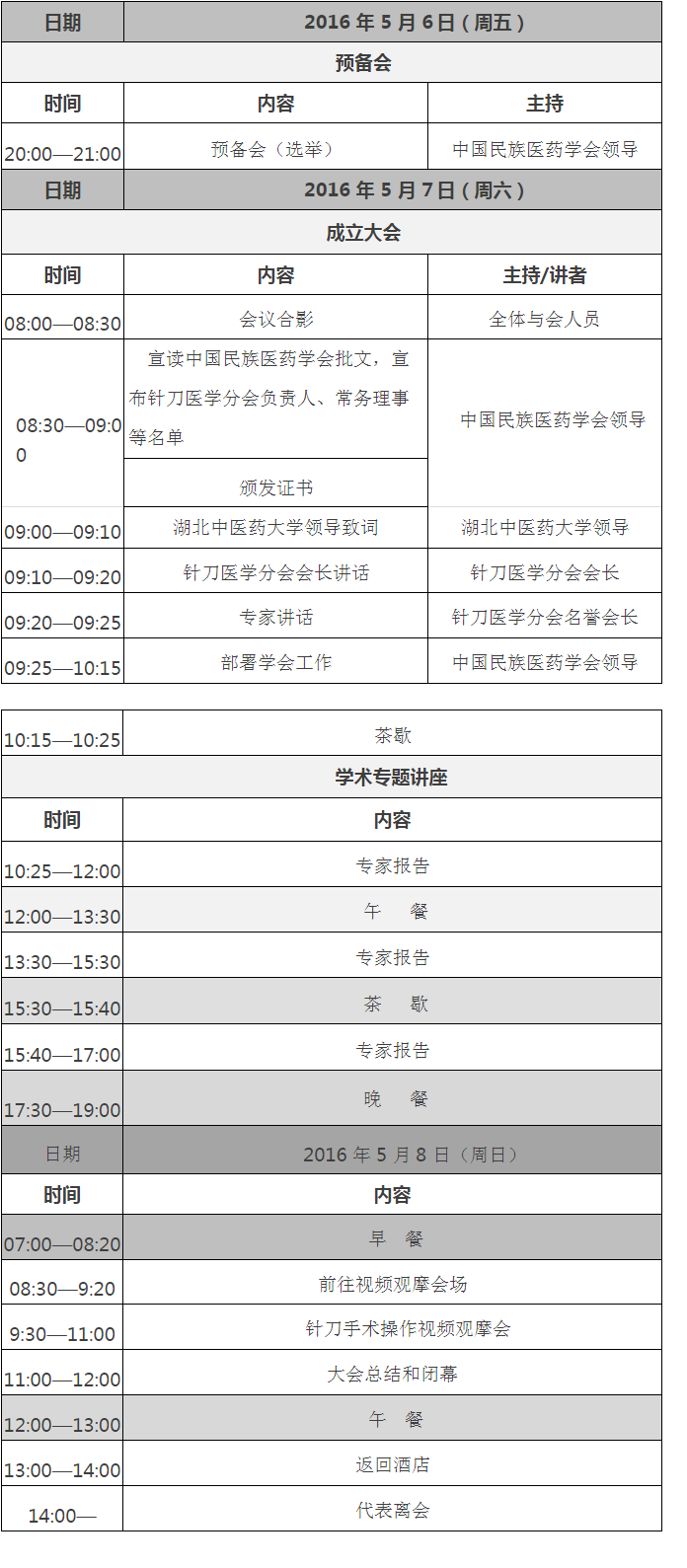 学术交流会议程